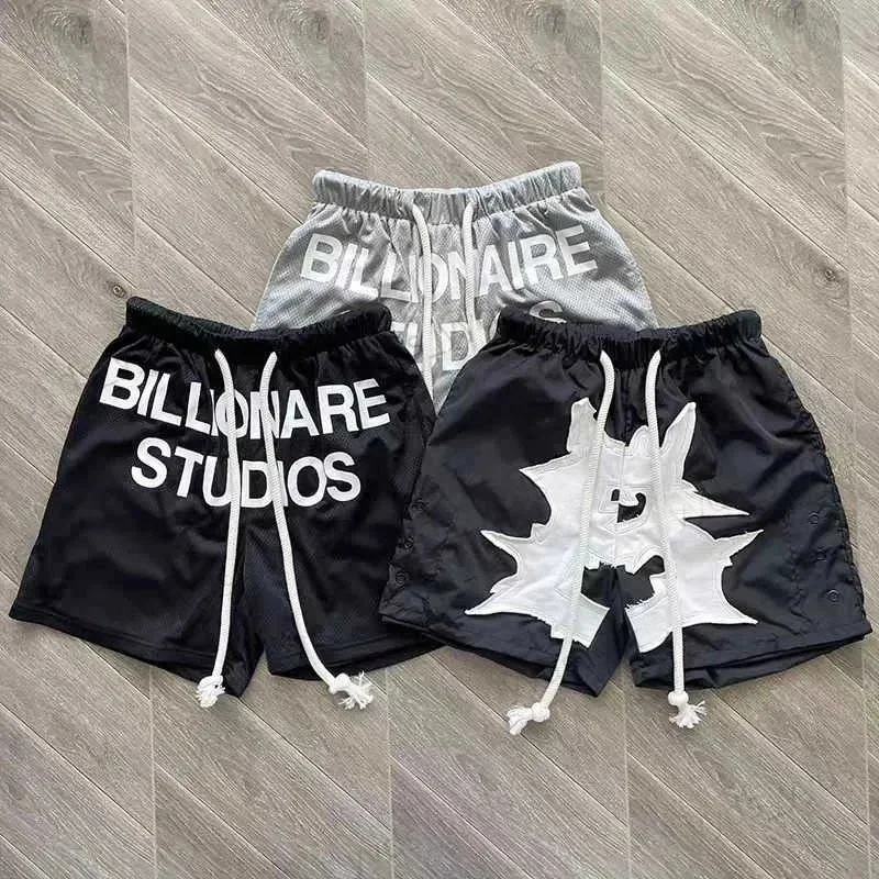2026 Neue Modische Herren-Mesh-Shorts Streetwear mit Buchstaben-/Cartoon-Print Schnelltrocknende Sportshorts, Sommer-Kordelzug-Gym-Sweatshorts