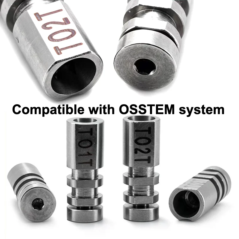 Dental 3D Digital Implant Analog, High Precision Metal Analog Compatible with Osstem System, for Dental Lab and Clinic Use