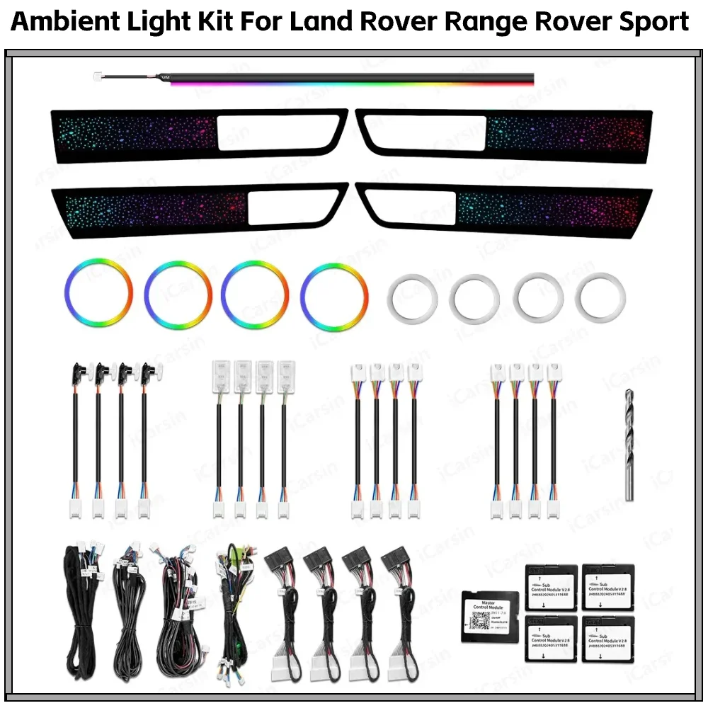 

Комплект динамического окружающего освещения с музыкальным ритмом для Land Rover Range Rover Sport 2010-2013, внутренние светодиодные ленты в стиле OEM