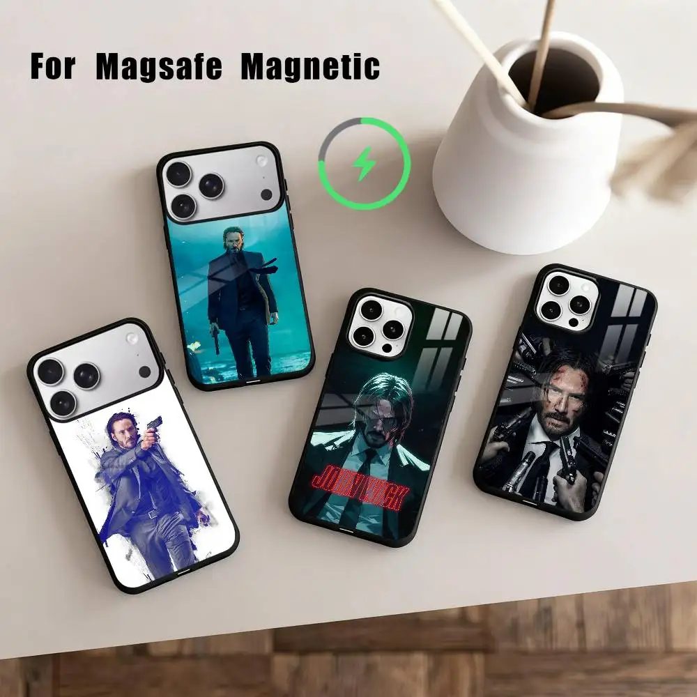 

M-Movie Character J-John W-Wick Phone Case For iPhone 17,16,15,14,13,12,Plus,Pro,Max for Magsafe Magnetic Wireless Charging