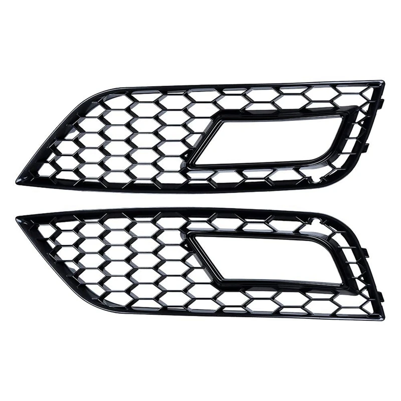 

1Pair Honeycomb Mesh Fog Light Frame Air Intake Grille Fog Light Grille Automobile Parts Accessories For A4 B8.5 2013-2016