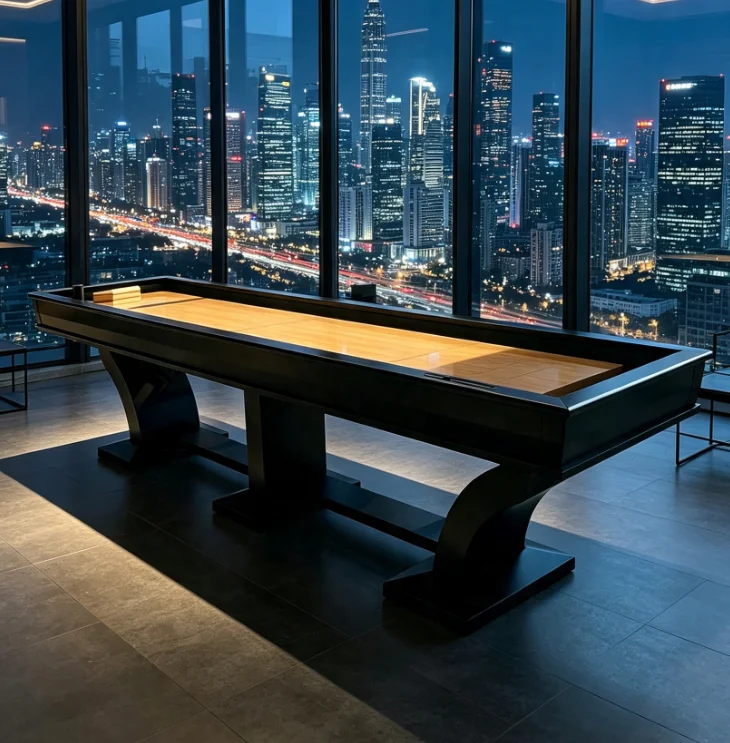 2026 Cheap Price High Quality 9ft 10ft 12ft 14ft 16ft 18ft Shuffle Board Table with Wood Legs Oak Wood Game Table for Game Roomp