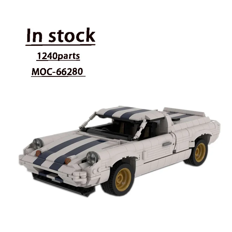 MOC-66280 White New Lotus Europa Roadster Racing Building Block Model 1240 Parts Kids Birthday Building Blocks Toy Gift