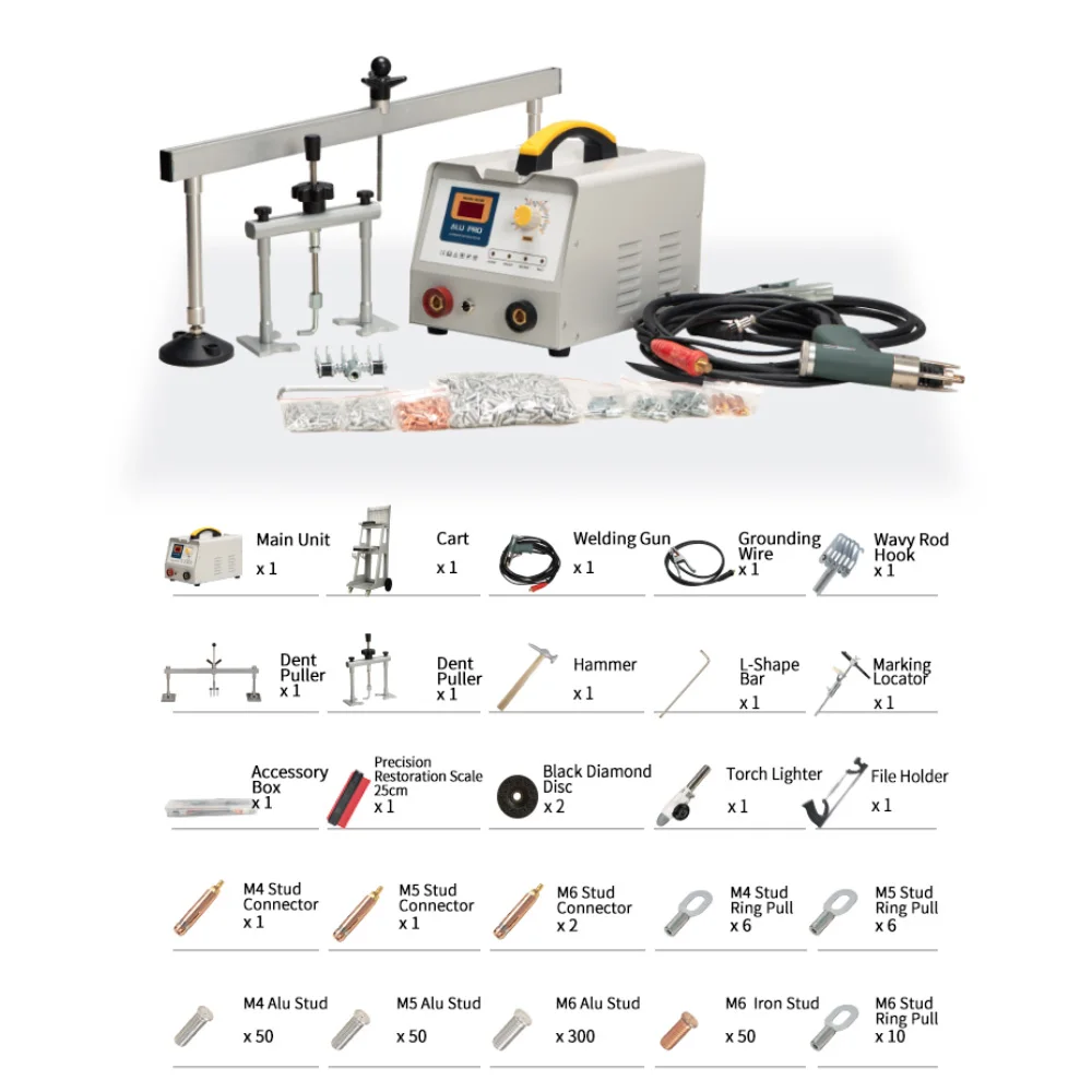 Model Professional Puller for Aluminium and Steel Panels with Cart and Auto Body Dent Repair Machine 220V