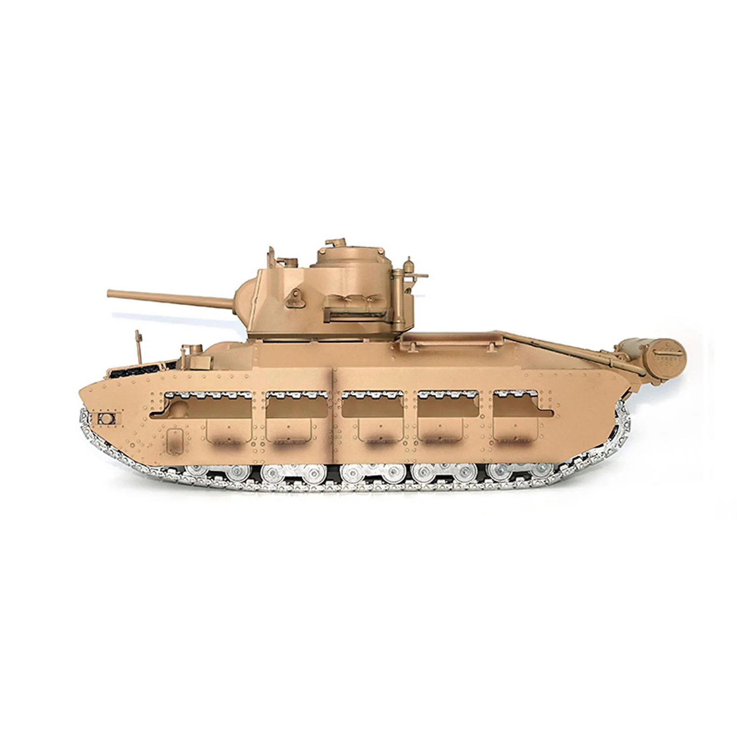Tongde RC Tank 1:16 Matilda III IV 320 tourelle rotative lumières sons système infrarouge roues métalliques batterie prête à courir