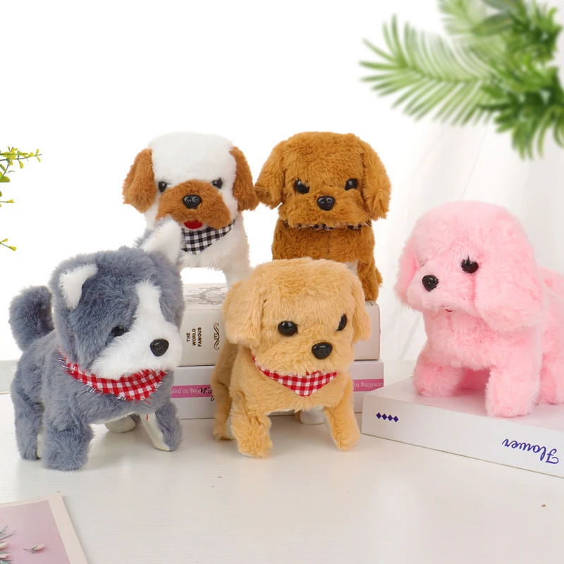 Realistic Plush Simulation Smart Dog Children Toy Can Walking And Call Electric Plush Robot Pet Dog Toddler