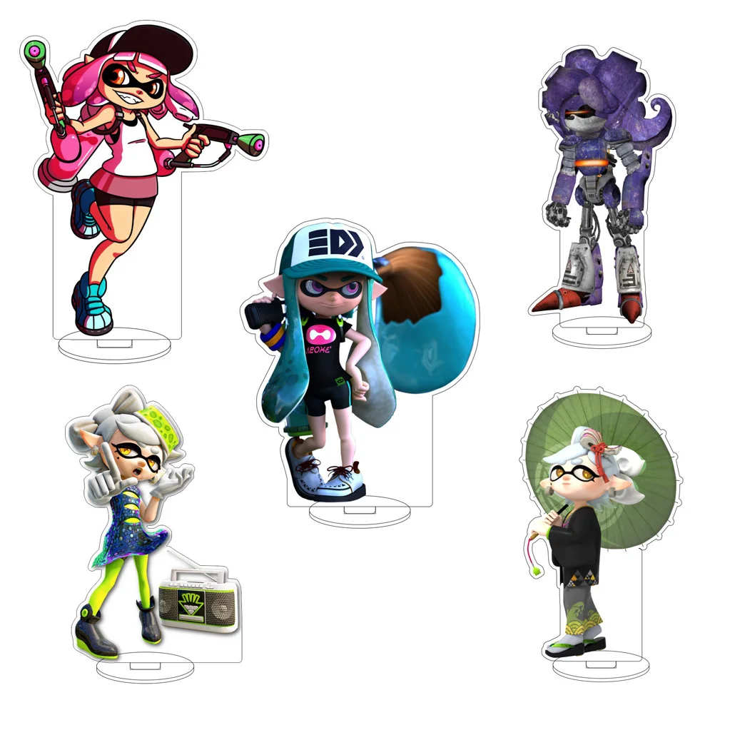 16CM Anime Splatoon Inkling Fuyuka Tintenfisch Octoling Craig Cuttlefish Cosplay Acryl-Figur Ständer Ornamente Weihnachtsgeschenke