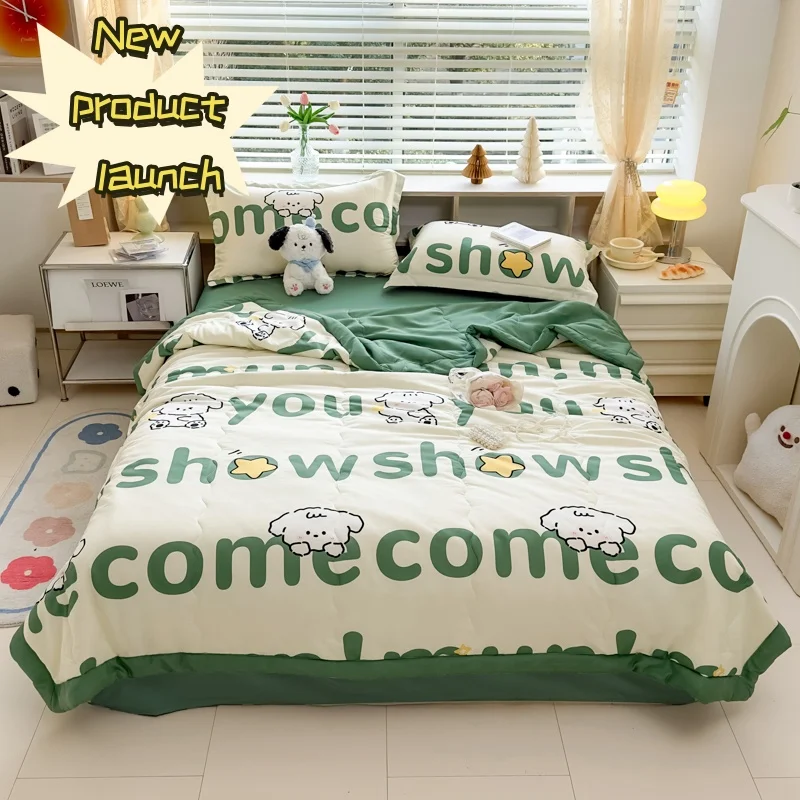 Summer Thin Quilt Cartoon Print Quilt  Air conditioning Quilt Lightweight Comforter Four-season 150 Single Bed Quilt