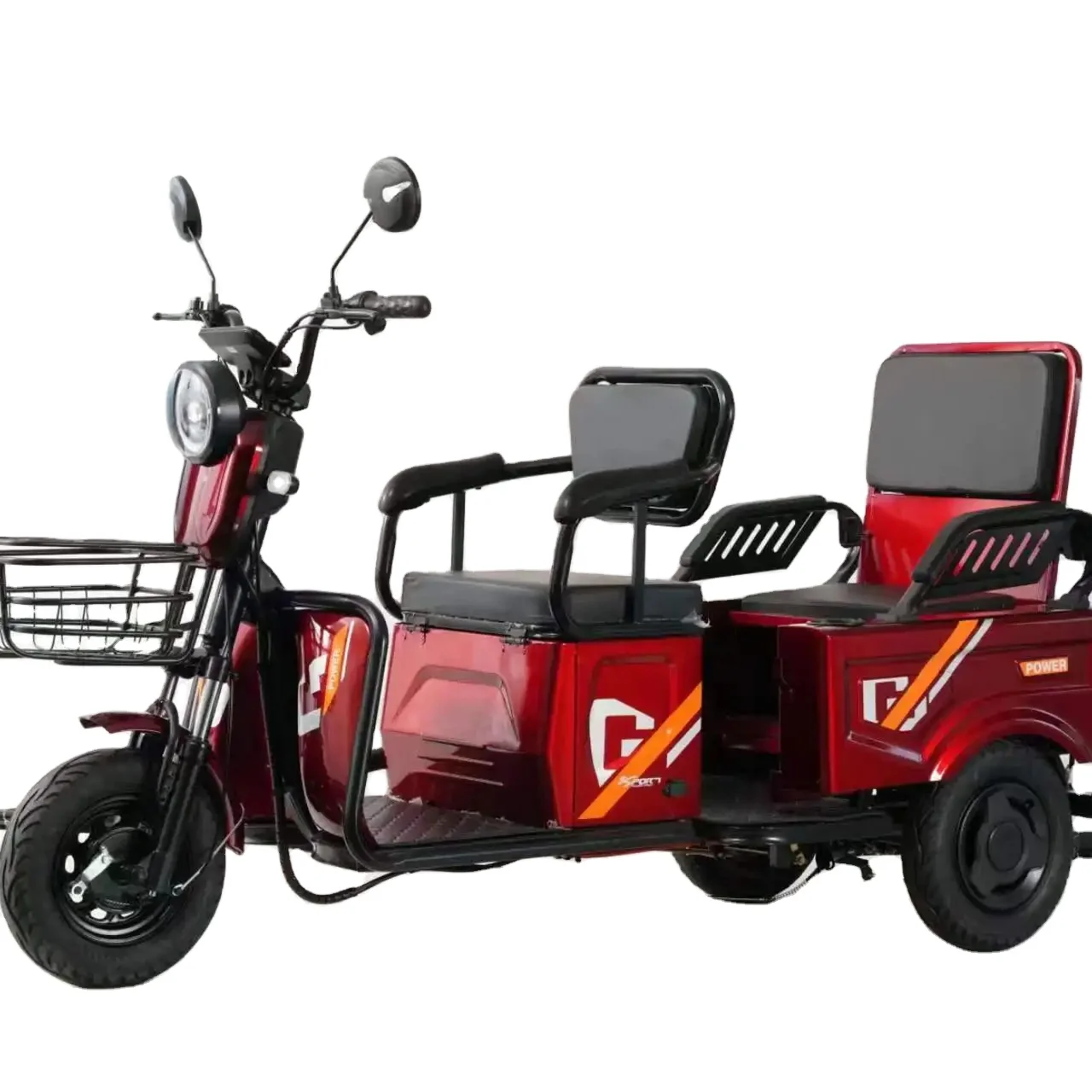 Adult Electric tricycle Adult 48V 500W with Integrated Battery Steel Frame Electric Tricycle with Basket