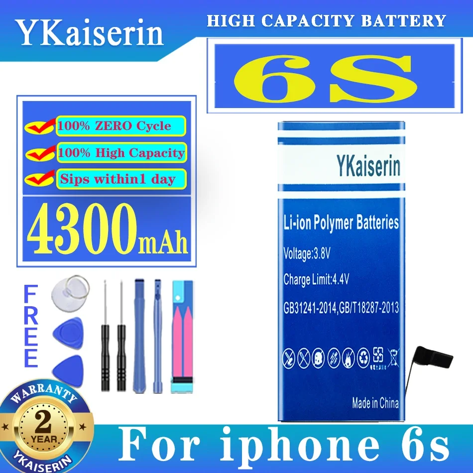 YKaiserin High Quality Battery For Apple iPhone 5S 5C 6 6S 7 8 plus 11 Pro XS max SE XR X 6G Capacity Bateria Free Tools