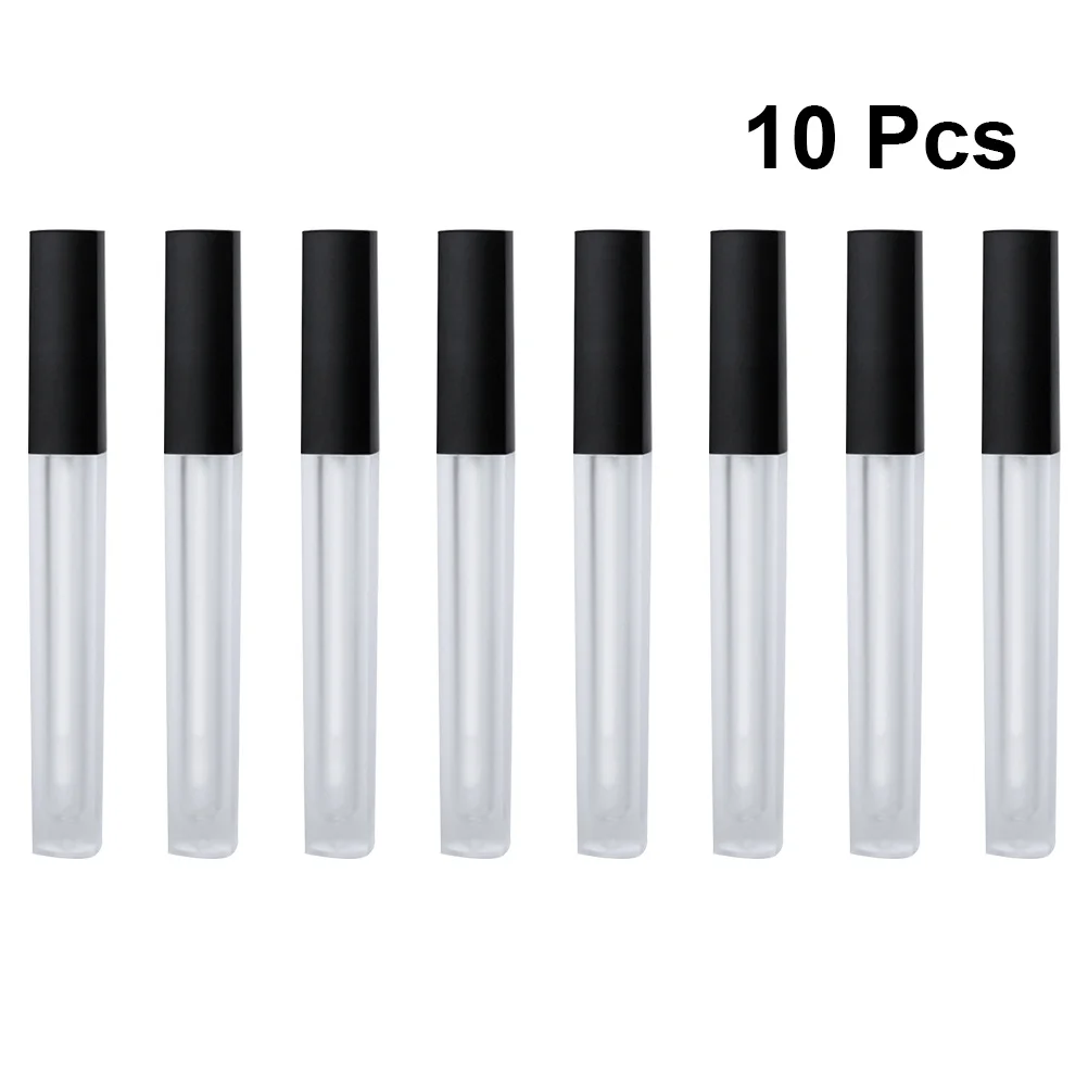 10Pcs Empty Lip Gloss Bottles 4.5ml Transparent Mini Tubes Durable Portable Makeup Containers Travel Use Lip Gloss Bottles