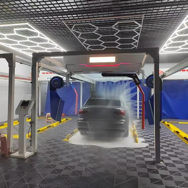 Fully automated commercial car washing machine with non-contact high-pressure spray and foam cleaning system