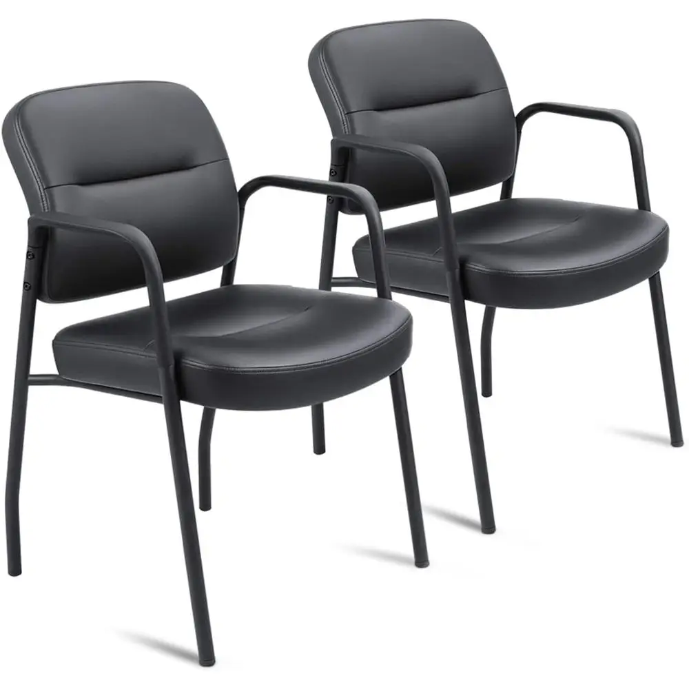 Waiting Room Chairs Set o 2, PU Leather Retion Gt Chairs with Padded Arms, Stationary Oice Side Chairs or Conerence Room, Lobby,