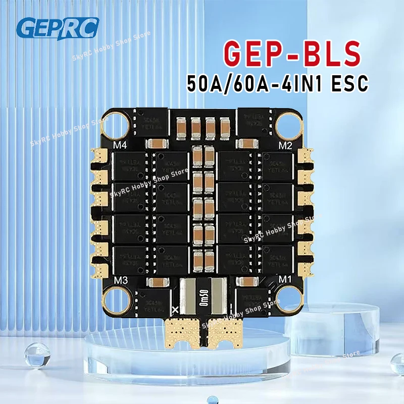 GEPRC GEP-BLS 4IN1 ESC, 50A/60A 3-6S Lipo Support, Compatible with Multiple Dshot and Oneshot Protocols, Professional Power Part