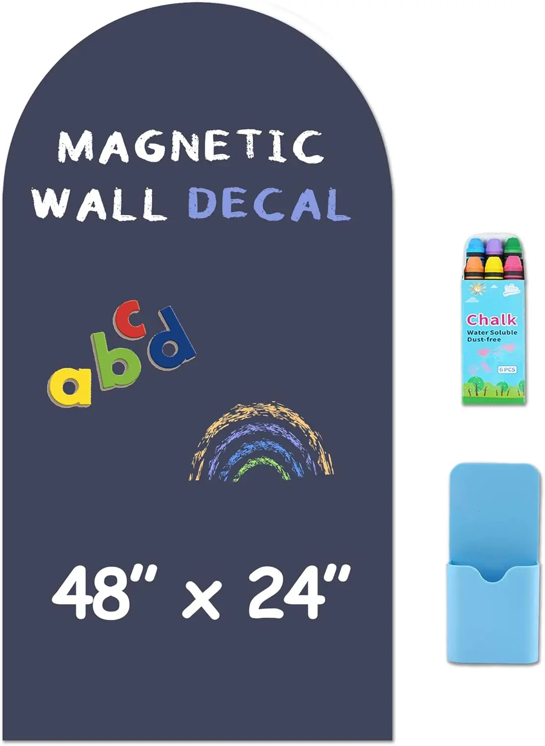48x24 Inch Magnetic Chalkboard Wall Sticker - Arched Matte Finish for Playroom & Home Classroom