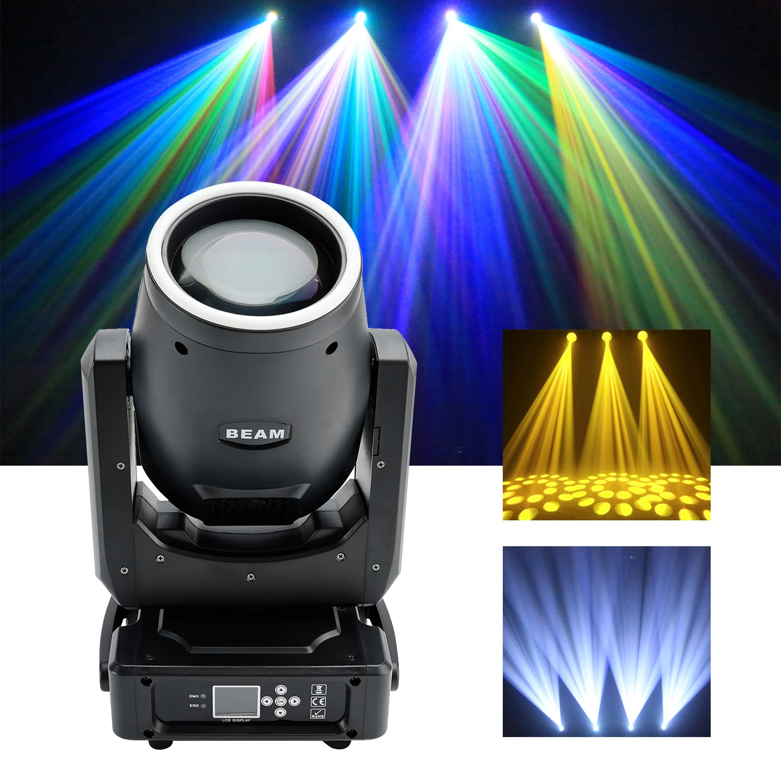 

Areyourshop 9R 300W RGBW LED Moving Head Stage light, Gobo & Beam Projector with DMX Control for Stage DJ Use