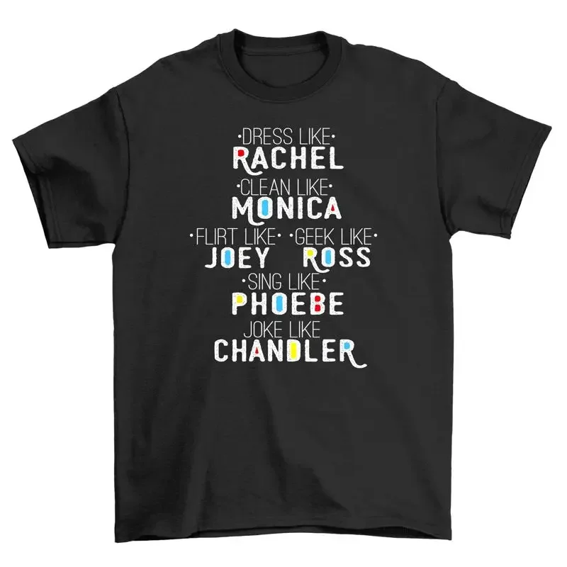 Friends White Print T shirt Hilarious Repeated Design of Rachel Monica for