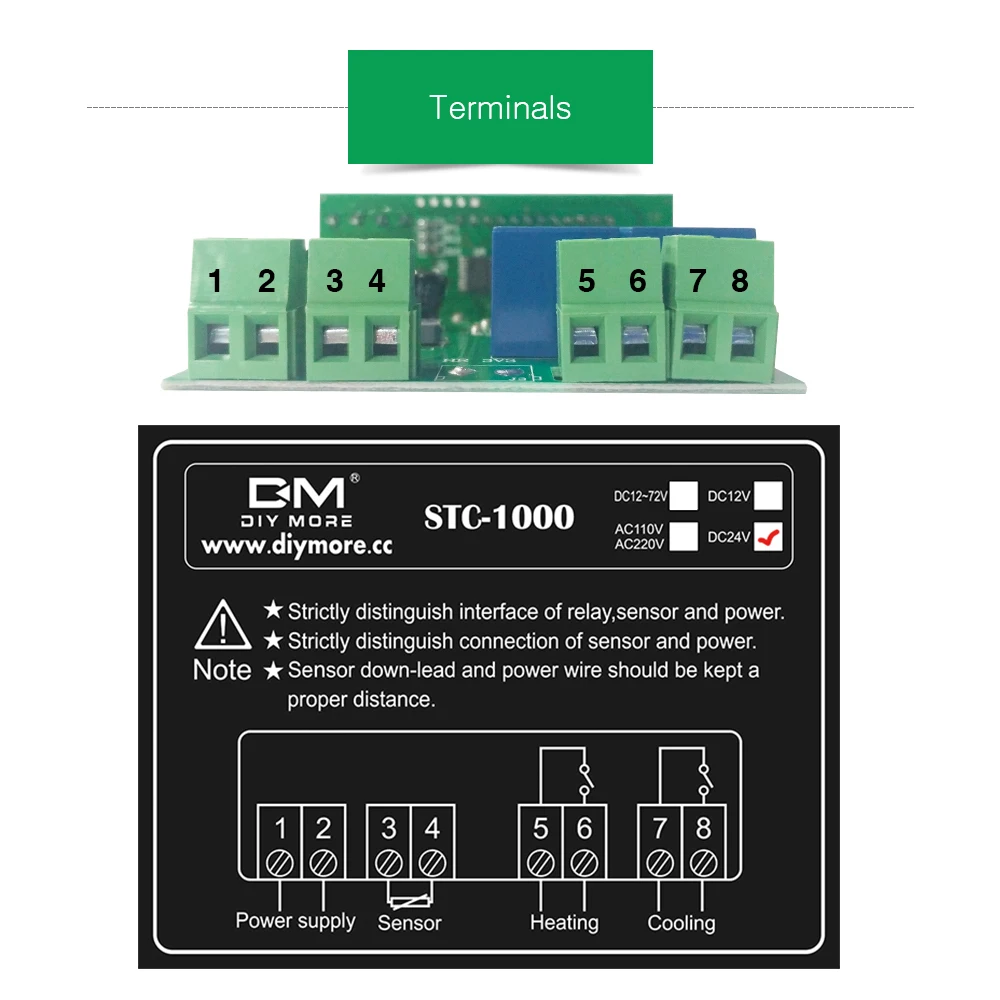 STC-1000 Digitaler Temperaturregler AC 110-220V DC12V 24V NTC-Sensor Rote Anzeige -50~99 ° C Messbereich Relaisausgang – Detail 4