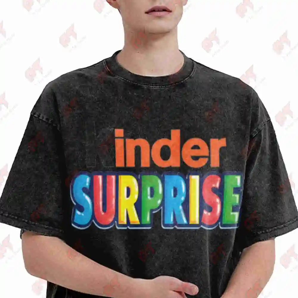 Kinder Surprise Chocolate Candy Toy Vintage Washed Tee Pure Cotton T-Shirt