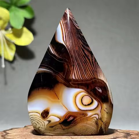 Natural Striped Agate Free Form Torch Mineral Stone Crafts Home Decoration Holiday Gift Energy Witchcraft Healing Meditation