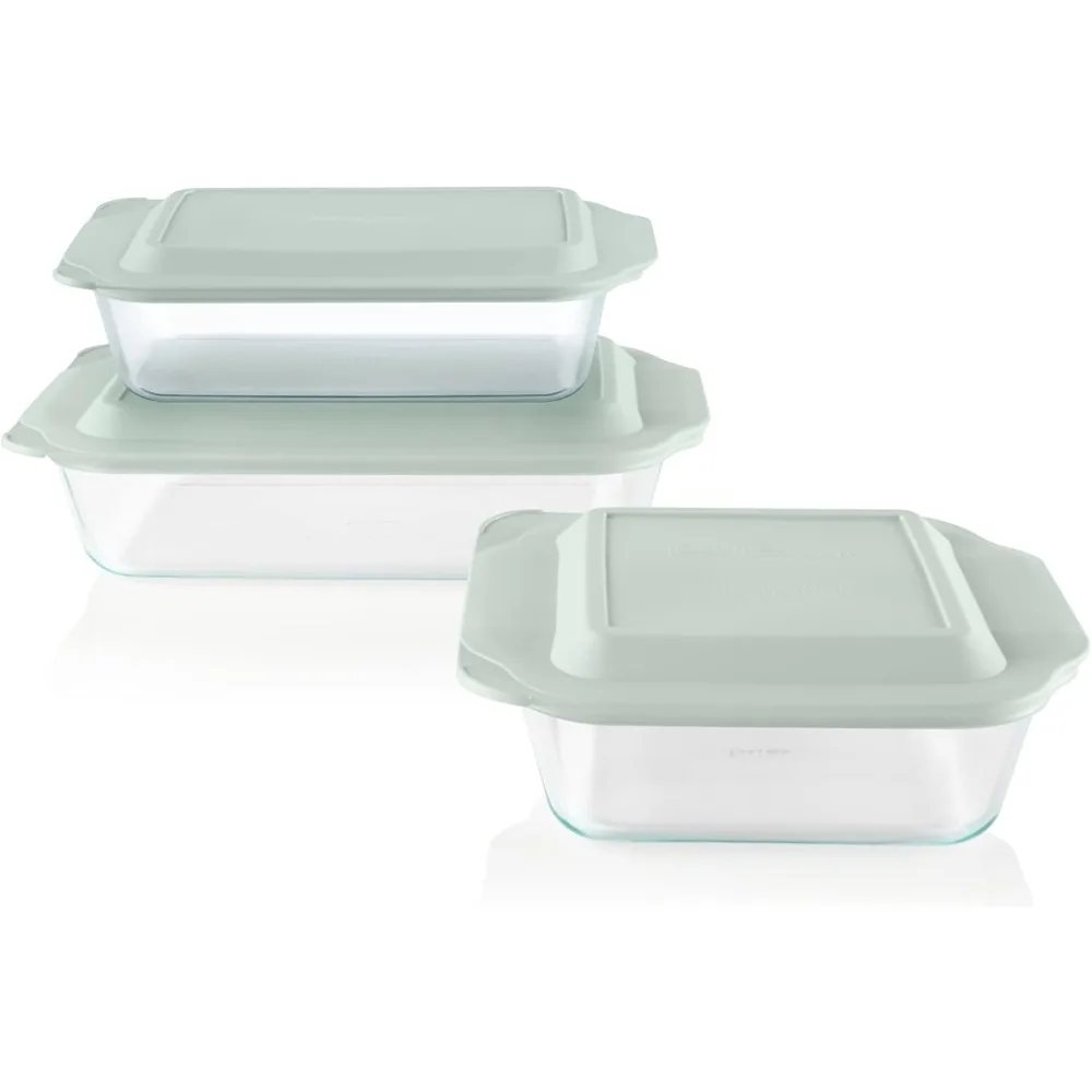 

New Upgraded Deep 3-Pack Glass Baking Dish Set (9"x13", 7"x11", 8"x8") With BPA-Free Lids, Rectangular Glass Bakeware