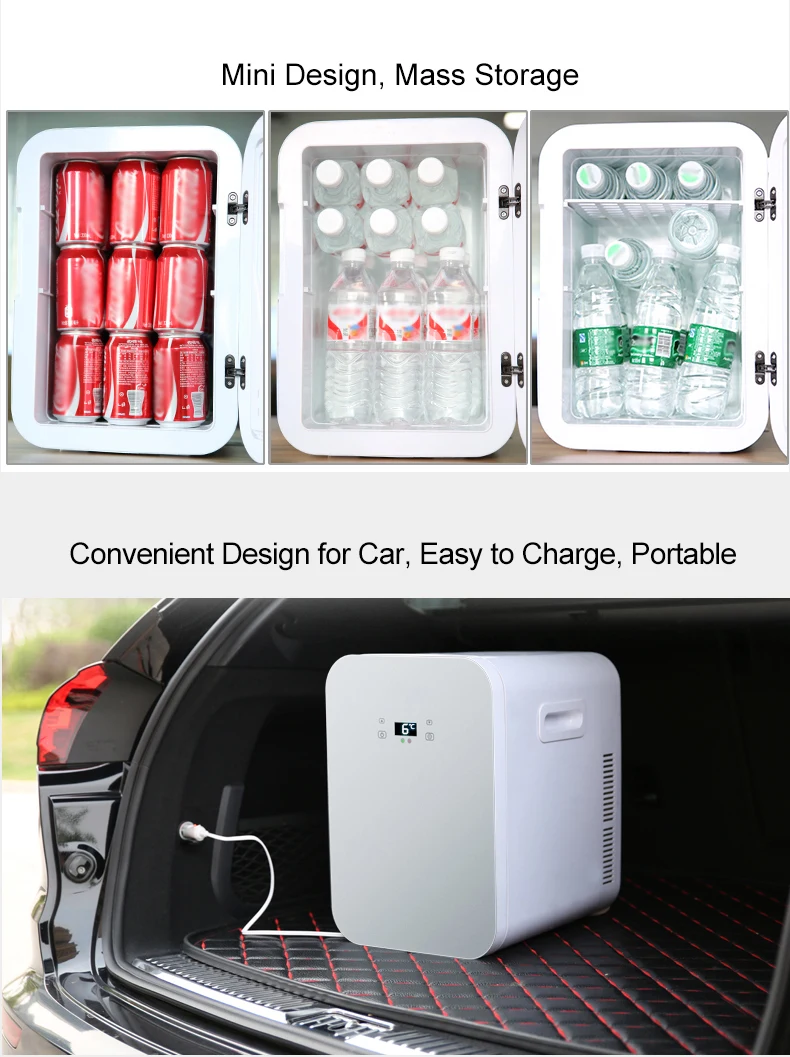 Car Accessories Factory Wholesale AC/DC Portable Thermoelectric Cooler And Warmer Refrigerators 20L Car Fridge Car Cooler 304033