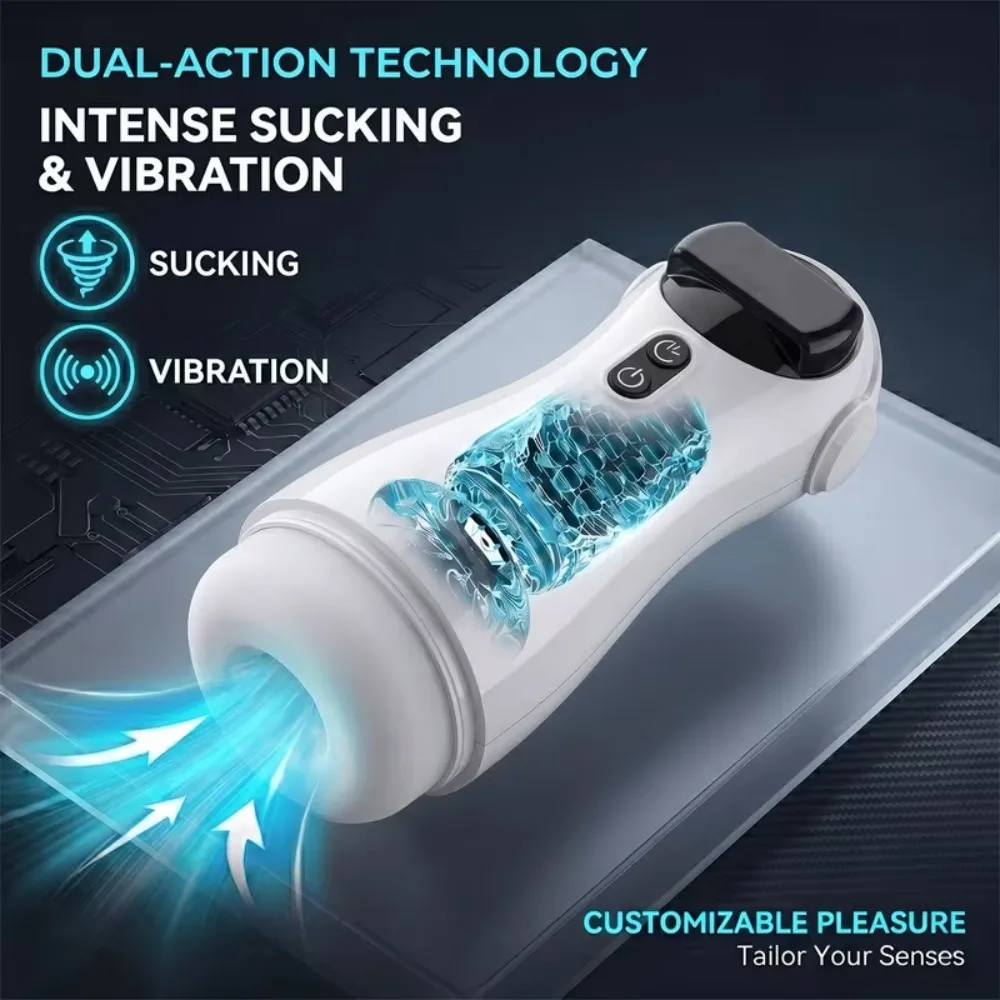 Automatic Sucker Male Masturbator Penis with 10 Vibrator and 4 Sucking Modes Vagina Pocket Pussy Blowiob Sex Toys for Men view 3