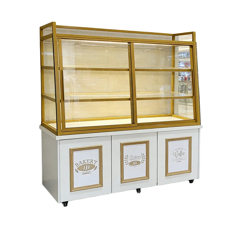 Bread Cabinet Side Cabinet Commercial Display Cabinet Cake Shop European Package Bread Food Glass  Shelf Counter