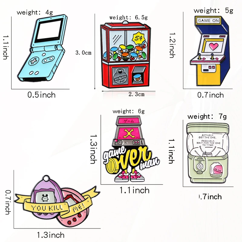 Ручной игровой контроллер Pines в стиле ретро, игровой значок, аксессуары, игровой аппарат, эмалированная брошь, игра закончена! Игровой плеер