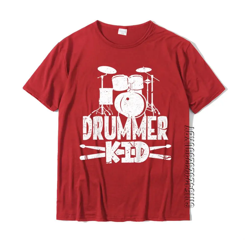 Kids Drummer Kid Funny Drum Set Drummer Boy T-Shirt Hot Sale Men T Shirts Printed Tees Cotton