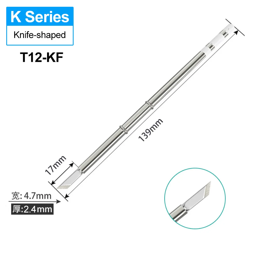 T12-K KU KR KL KF Knife-Shaped T12 Soldering Tips Set Compatible with Hakko T12 FX951 FX950 FM203 Welding Station view 5