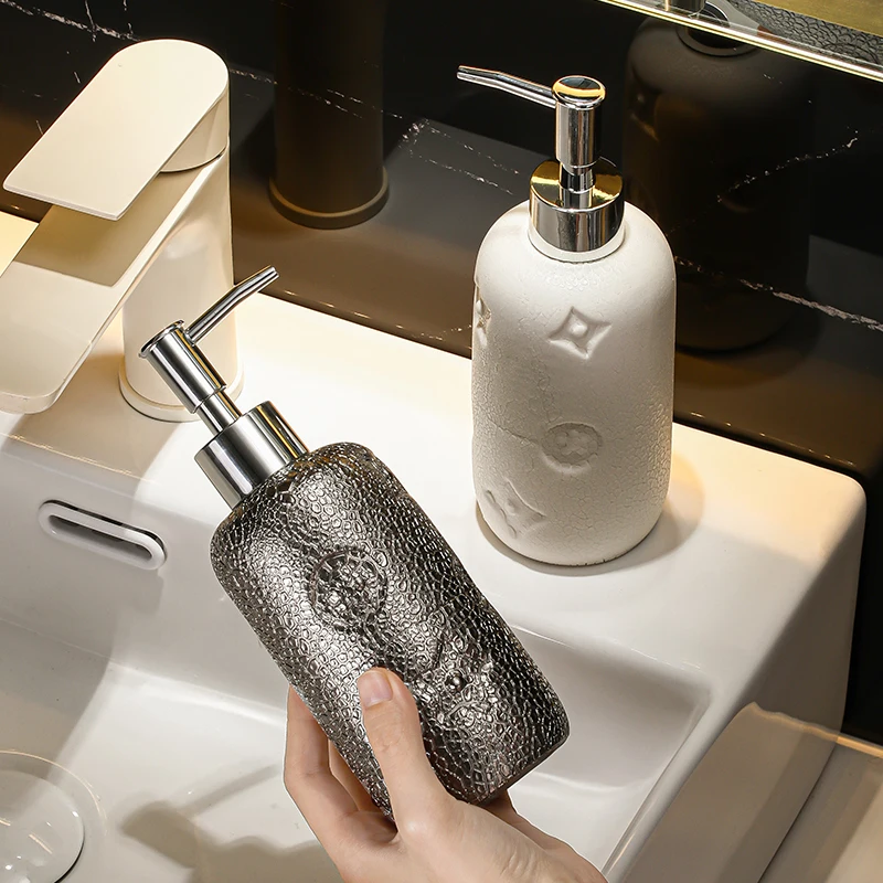 

400ml luxury hand sanitizer bottle Hotel toilet shampoo shower gel lotion press bottle soap dispenser bathroom accessories