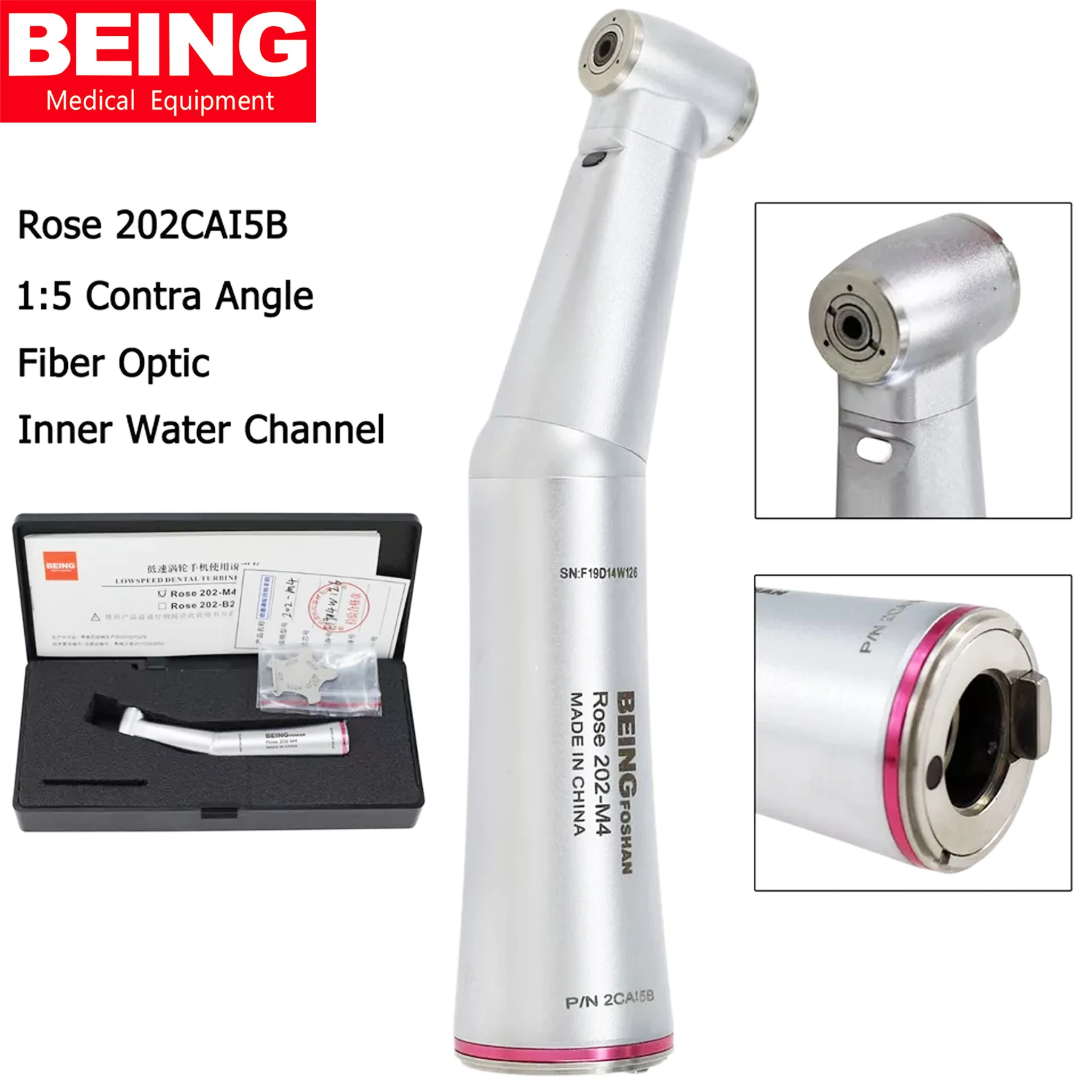 

BEING Dental 1:5 Контракутовое оптоволокно 3 распыления воды Роза 202CAI5B ISO E Тип Совместимость NSK KaVo