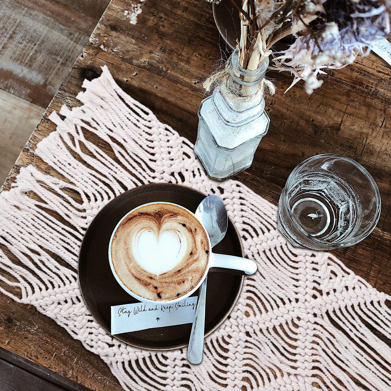

H Woven Table Mat Nordic Style Decorative Tapestry Cotton Photo Prop Dinning Banquet Home Macrame Placemat Ideal Cafe Restaurant