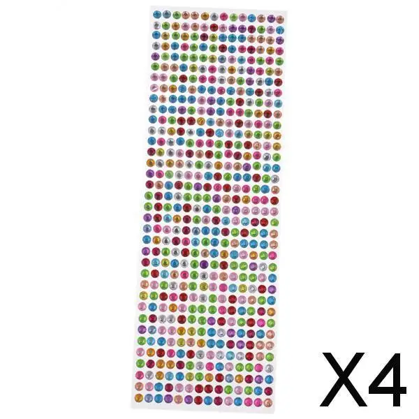 2-4pack 1 Piece Multicolor Diamond Sticker Rhinestone Self Adhesive Gem DIY