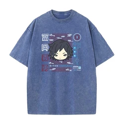 Tomioka Giyuu Demon Slayer Manga T-shirts High Quality Washed Cotton Short Sleeve T Shirts Women Men Oversized Tees Clothing