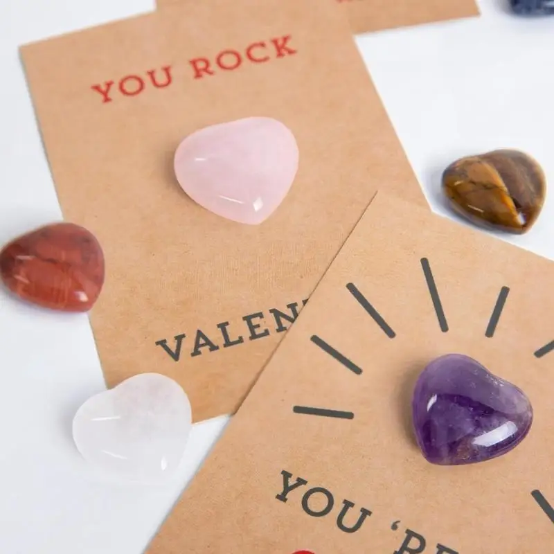 W89C 24 miếng Thẻ Valentine với Stones Strental Stones, Thiệp chúc mừng ngày lễ tình nhân, quà tặng ngày lễ tình nhân cho trẻ