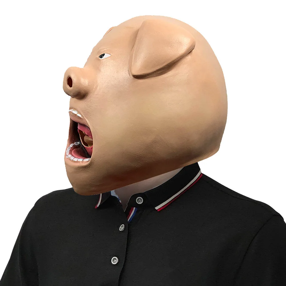 Niedliche Latex-Wut-Schweinekopfmaske für Erwachsene Halloween-Cosplay-Kostüm-Requisiten – Detail 3