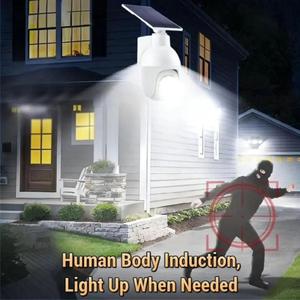 Solar Powered Solar Fake Security Camera Motion Sensor Rotatable Solar Surveillance Sensor Light Anti-Theft PIR Infrared Sensor
