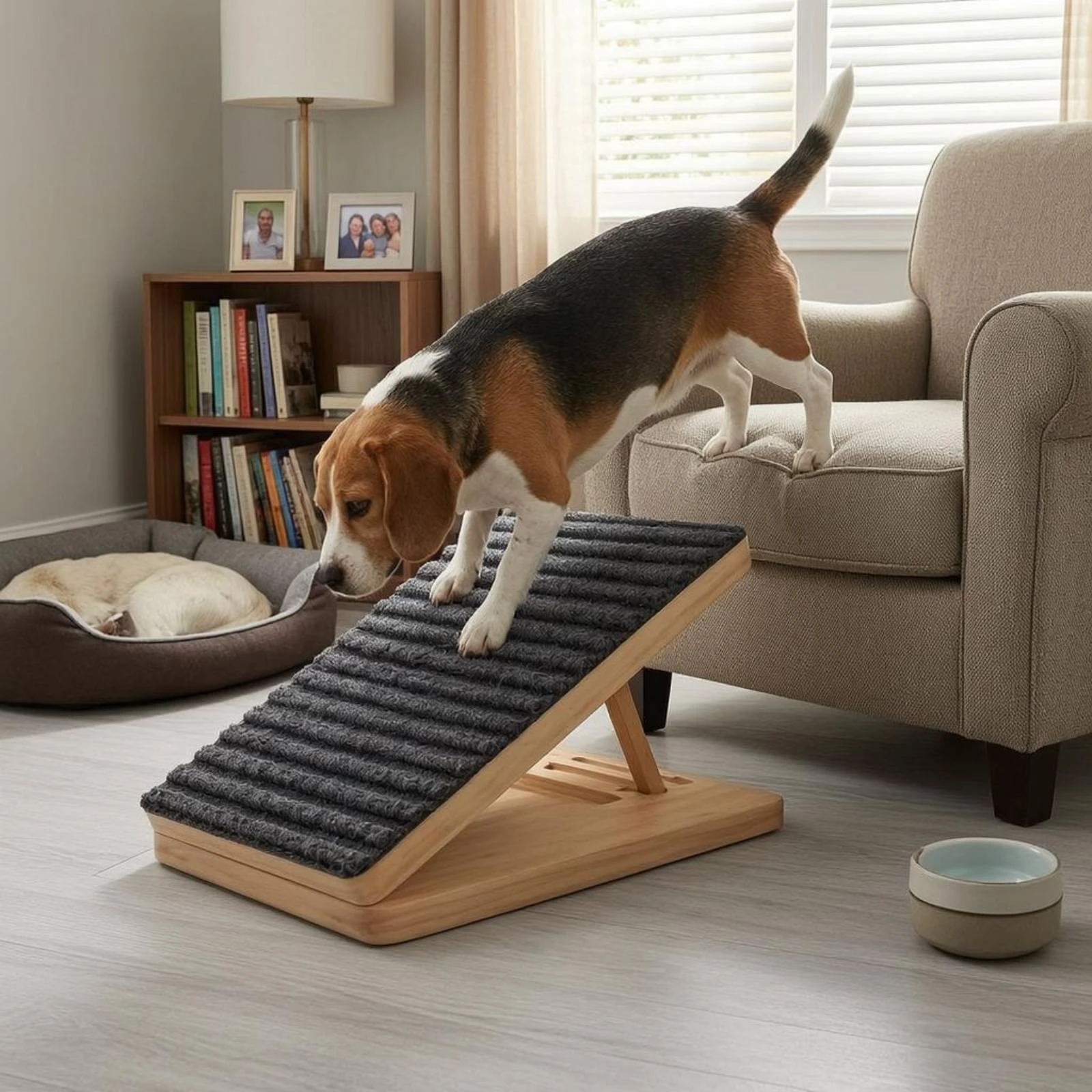 Wooden Dog Ramp Staircase Sloped Pet Ramp Staircase Anti-Slip Pet Stairs Floor Protection Wooden Dog Stairs Solid Wood