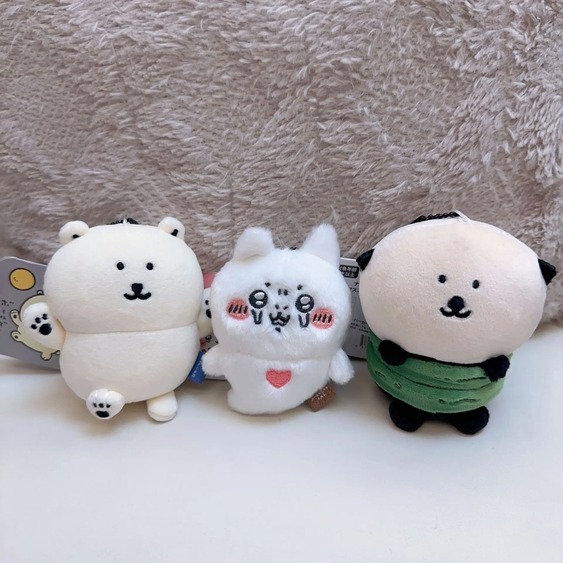 jiyi Plush Keychain Cute Sea Otter Polar Bear Angel Plush Stuffed Toy Pendant Bag Charm Collectible Soft Plush Doll Gift