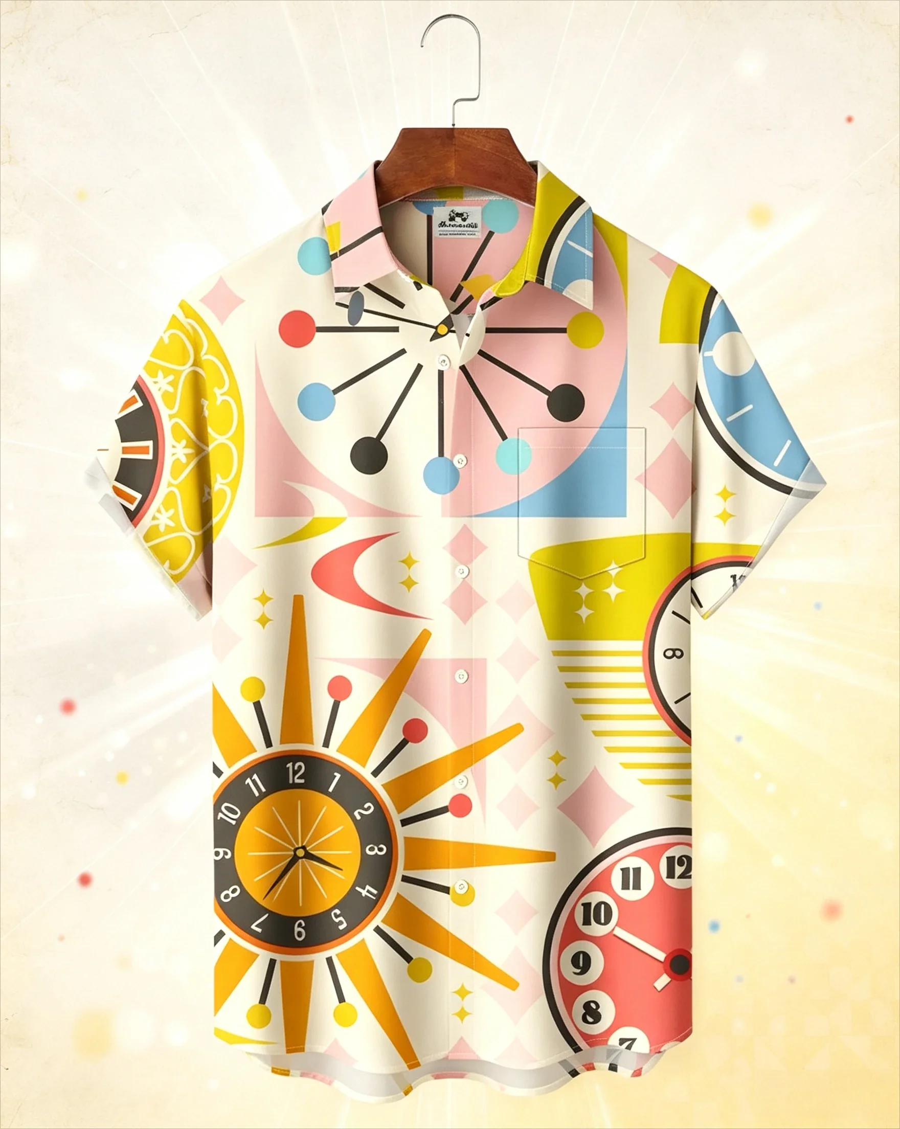Men's Printed Hawaiian Shirt Short Sleeve Casual Beach Vacation Summer Button-Up Shirt