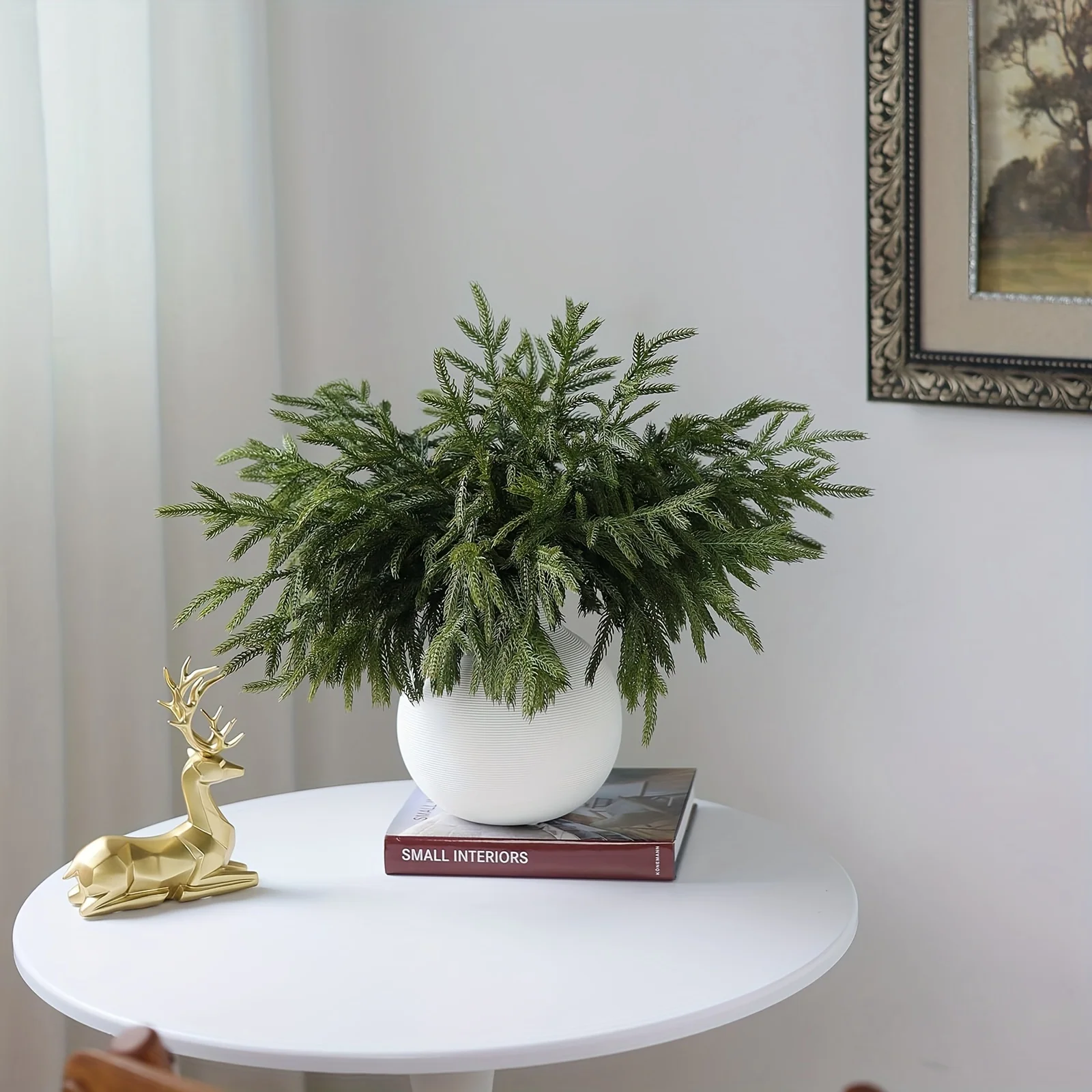 5 قطع من فروع الصنوبر Norfolk مقاس 18 بوصة من Real Touch - سيقان من خشب الأرز الصناعي للحرف اليدوية والإكليل والديكور المنزلي