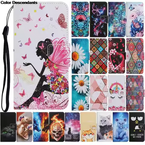 Colorful Pattern Leather Case For Samsung Galaxy A05S A15 A52 A52S A53 A54 S20 S21 S22 S23 FE S24 Ultra Plus 5G Stand Book Cover