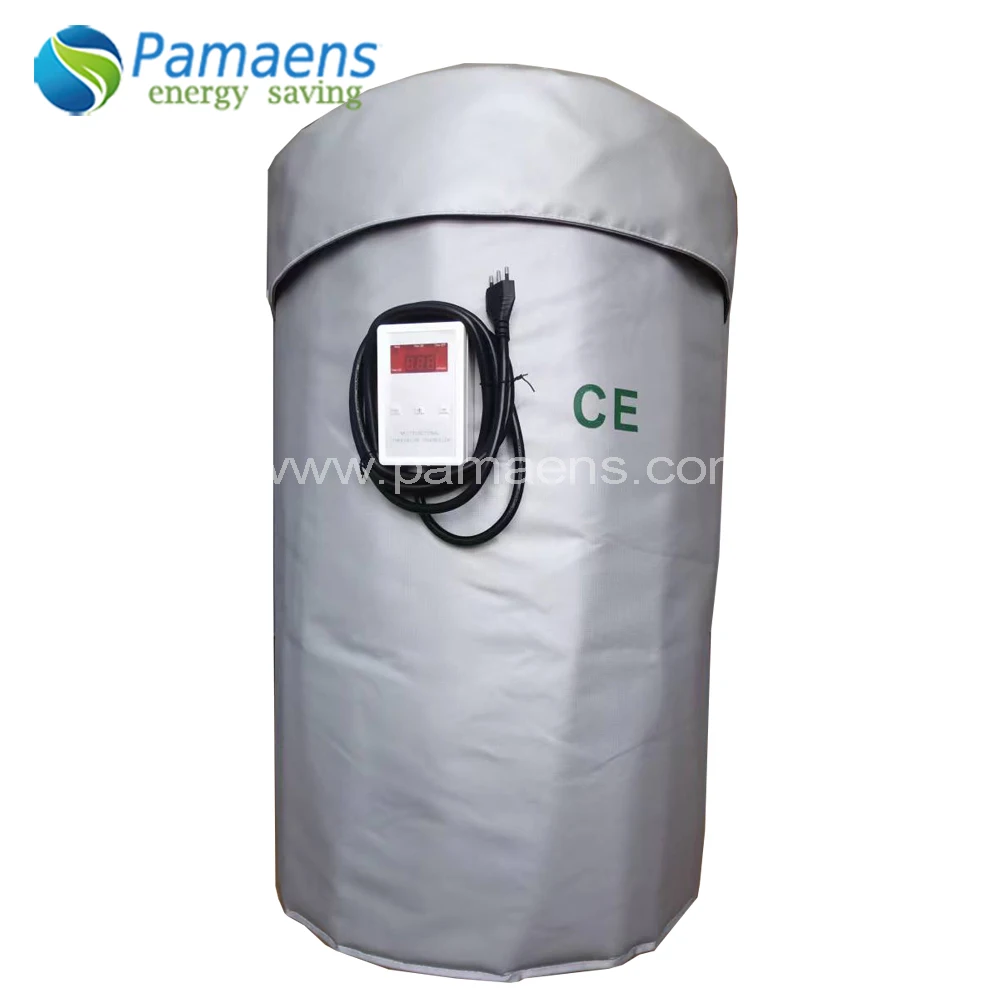 Flame Retardant Heavy-duty 55 Gallon Drum Heater Blanket with Top Cover and Adjustable Thermostat and Overheat Protection
