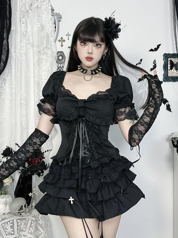 AltGoth Kawaii Dark Gothic T-shirt Women Vintage Aesthetic
