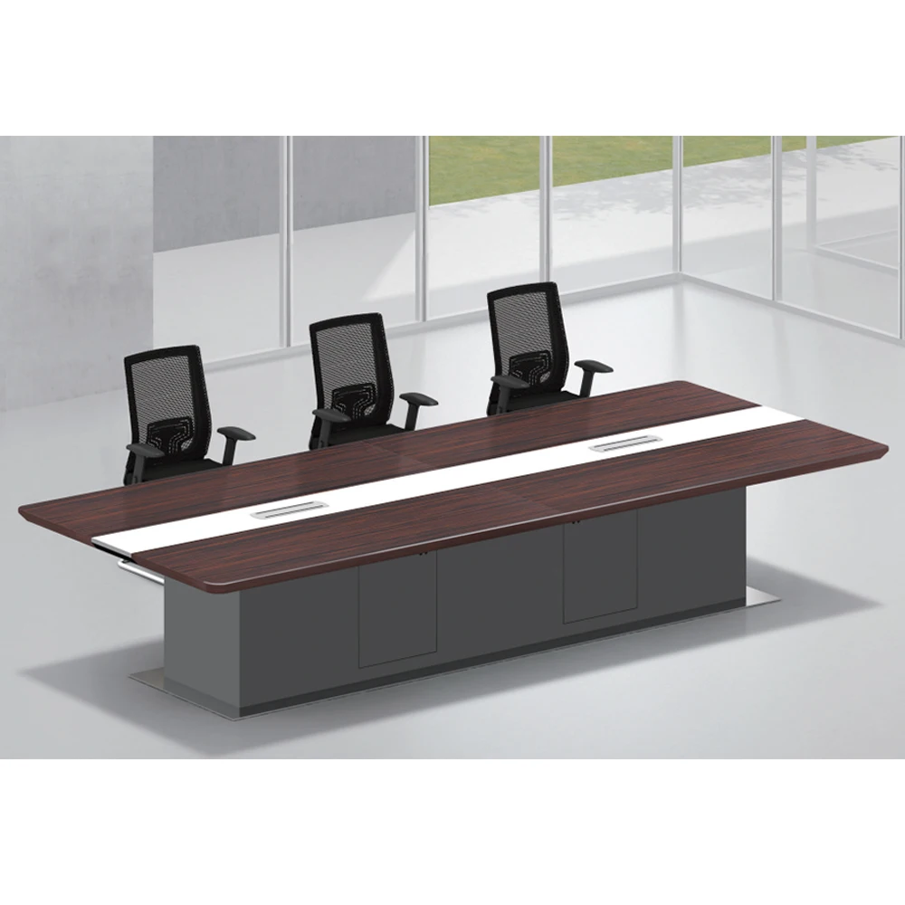 2025 Newest Solid Wooden Modern Office Furniture Customized Products Veneer Finished Conference Table Design Meeting Table