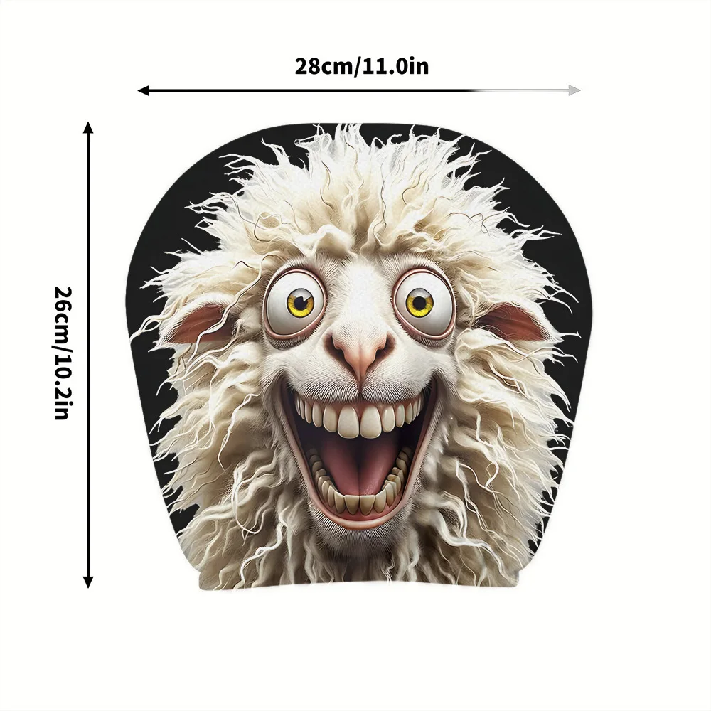 Crazy Sheep pattern breathable car decoration headrest cover two-piece set, washable and retractable car interior accessories