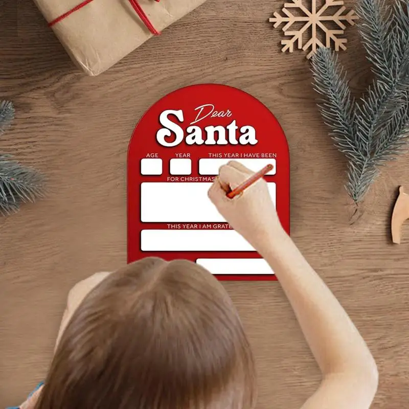 Dear Santa Board Sign Christmas Letter Board With Dry Erase Cute Santa Christmas Decorations Reusable Santa Christmas Board For