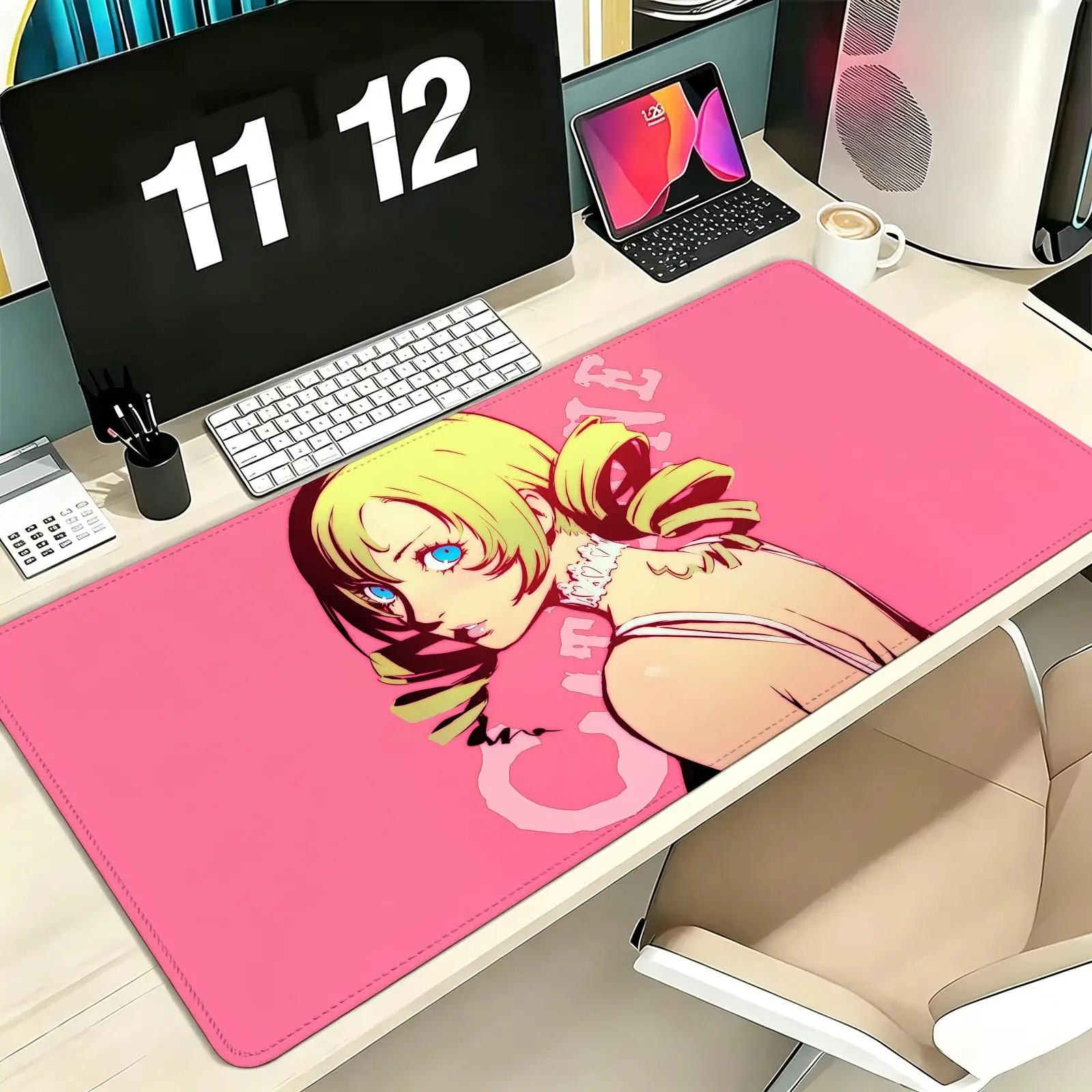 Mouse Pad Pro E-Sports XXL Gaming Mousepad Extra Large Non-Slip Stitched Edge Keyboard Laptop Desk Mat For PC Gamer Catherine